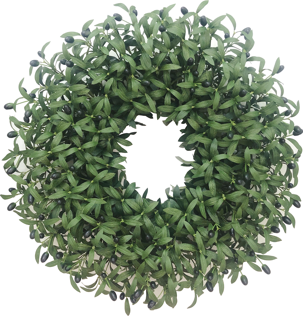 Easy Fine 26 Inch Olive Wreaths for Front Door for All Seasons，Spring Summer Fall Autumn Winter Christmas Wreath,Large Everyday Greenery Wreath,Home Wall Door Porch Fireplace Decor