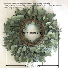 Load image into Gallery viewer, Easy Fine 26 Inch Eucalyptus Wreath for Front Door Wreaths for All Seasons
