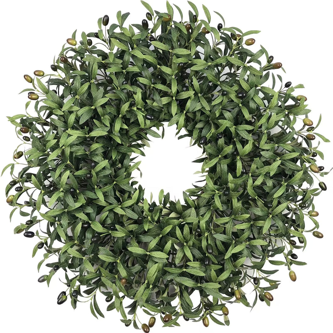 Easy Fine 28-30 Inch Olive Wreaths for Front Door for All Seasons，Spring Summer Fall Autumn Winter Christmas Wreath,Large Everyday Greenery Wreath,Home Wall Door Porch Fireplace Decor