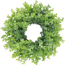 Load image into Gallery viewer, Easy Fine Mini Wreath 12Inch with storage container,Window Wall Decor,Candle Ring,Centerpieces,Eucalyptus Greenery
