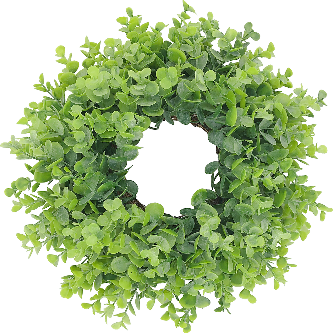 Easy Fine Mini Wreath 12Inch with storage container,Window Wall Decor,Candle Ring,Centerpieces,Eucalyptus Greenery