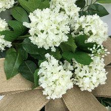 Load image into Gallery viewer, Easy Fine 24 Inch Snowball Hydrangea Wreath
